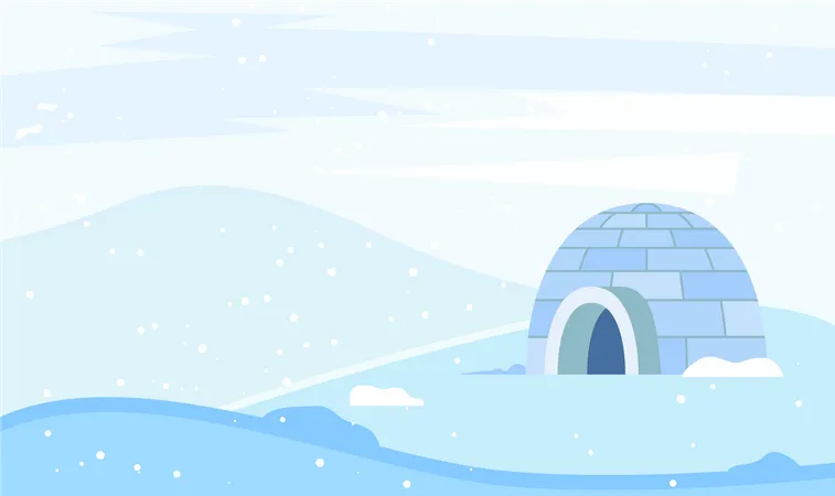 Igloo made from ice bricks  Illustration