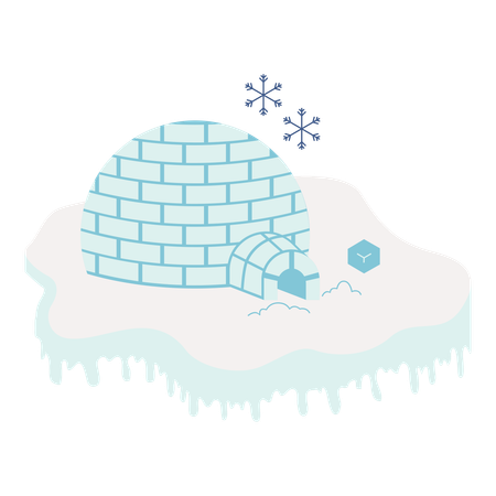 Casa de gelo iglu  Ilustração