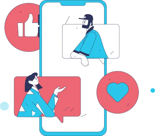 Il dipendente comunica sui social media  Illustration