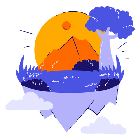 Île volante  Illustration