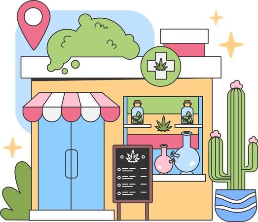 Illegal Drugs store  Illustration