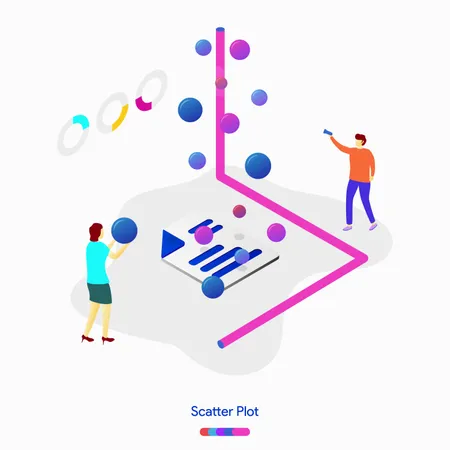 Illustrated concept of Scatter Plots  Illustration