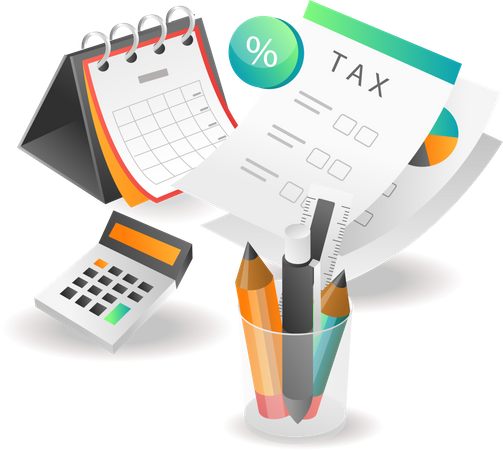 Illustration concept isométrique, analyste créatif de l'investissement des entreprises fiscales en comptabilité  Illustration