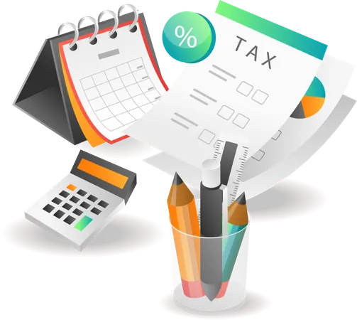 Illustration concept isométrique, analyste créatif de l'investissement des entreprises fiscales en comptabilité  Illustration