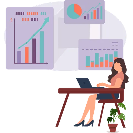 Analyse de données commerciales Illustration  Illustration