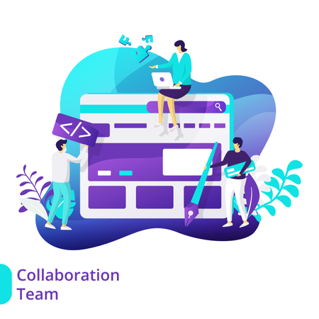 Illustration de l'équipe de collaboration  Illustration