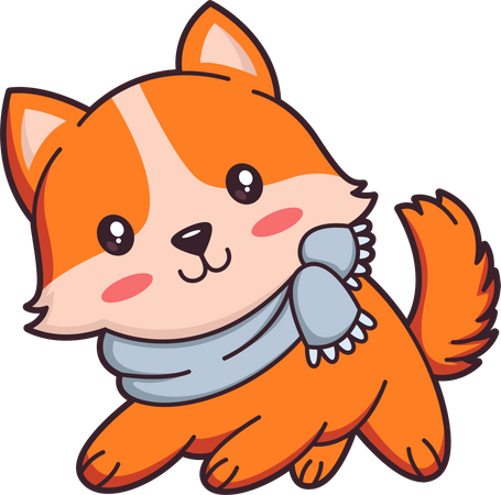 Illustration mignonne de personnage de chien Shiba  Illustration