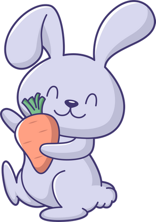 Illustration de personnage de lapin mignon  Illustration