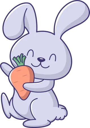 Illustration de personnage de lapin mignon  Illustration