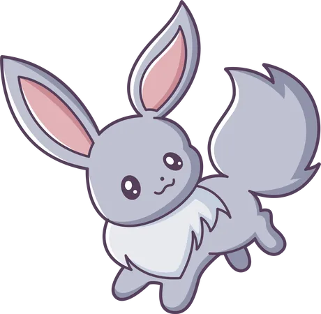 Illustration du personnage de lapin mignon  Illustration