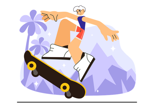 Illustration de figures de skateboard extrêmes  Illustration