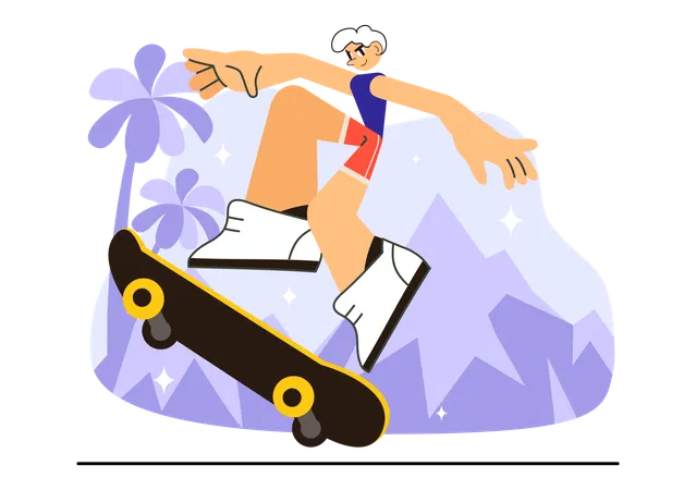 Illustration de figures de skateboard extrêmes  Illustration