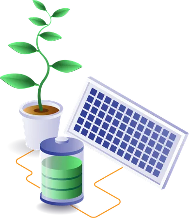 Illustration of eco solar panel energy for life  Illustration