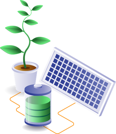 Illustration of eco solar panel energy for life  Illustration