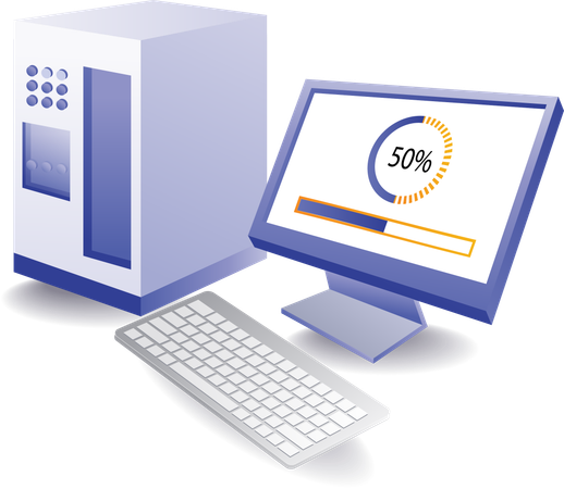 Illustration of maintaining computer applications updates  Illustration