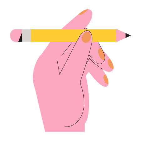 Illustrator hold pencil Illustration