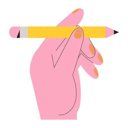 Illustrator hold pencil  Illustration
