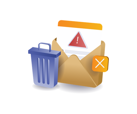 Ilustração do conceito de aviso de segurança de e-mail  Ilustração