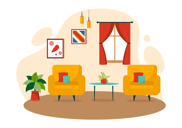 Ilustração de decoração de casaDecoração de casa  Ilustração