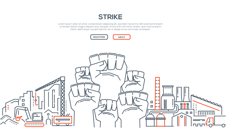 Strike - ilustração de estilo de design de linha moderna  Ilustração
