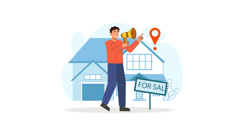 Ilustração de venda de propriedade imobiliária 01  Illustration