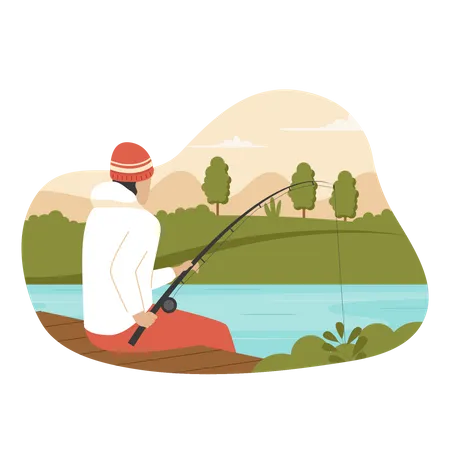 Ilustra??o do conceito de pesca  Ilustração