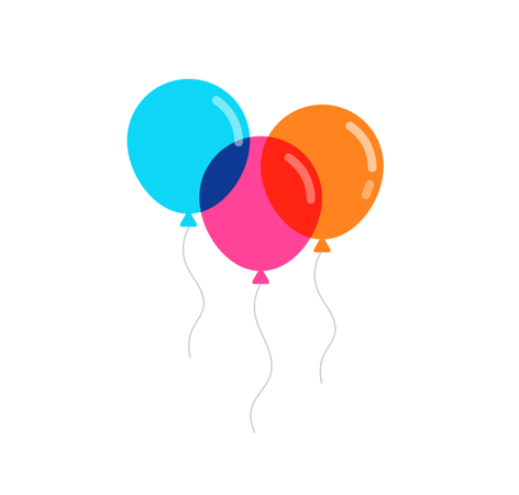 Ilustração vetorial de balões coloridos  Ilustração