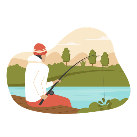 Ilustración del concepto de pesca  Ilustración
