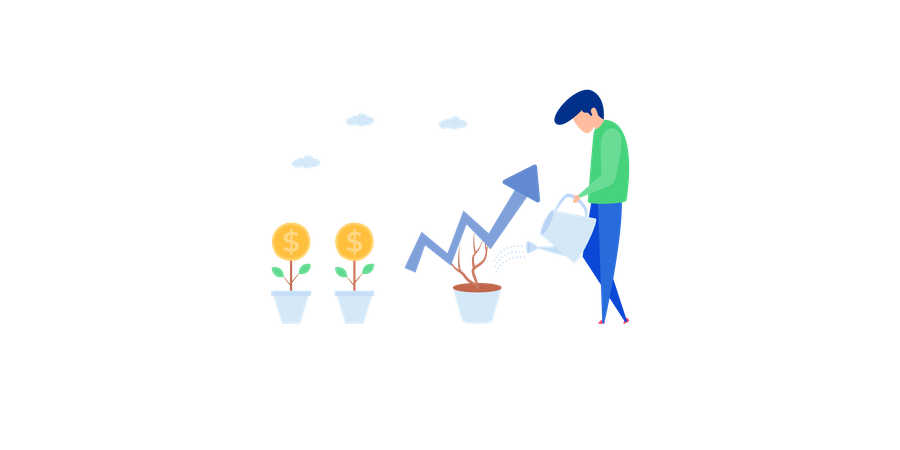 Ilustración de crecimiento financiero  Ilustración