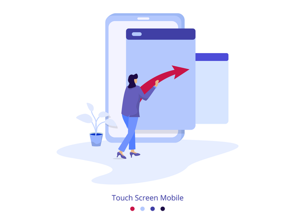Ilustración Pantalla Táctil Móvil  Ilustración