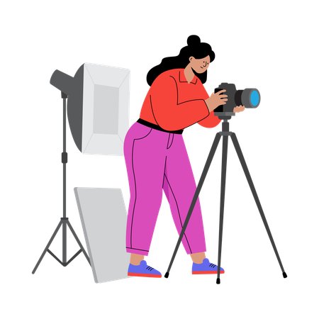 Femme capturant une image  Illustration