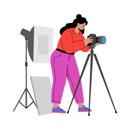 Femme capturant une image  Illustration