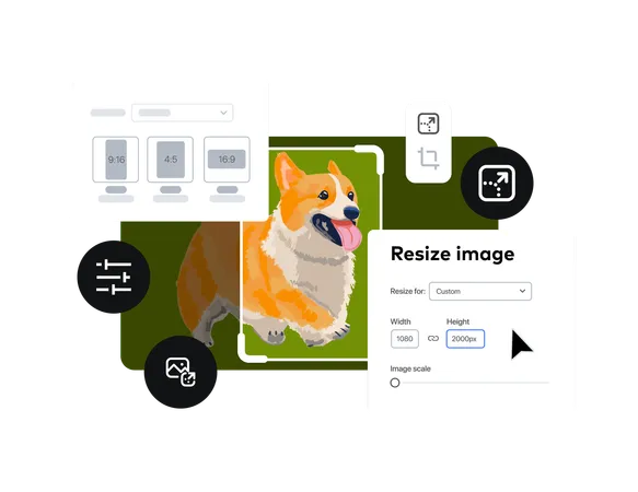 Image Resizing Tool Interface  Illustration