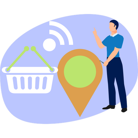 Imagem ilustrando como usar o Google Maps para localizar as melhores ofertas de compras na sua área  Ilustração