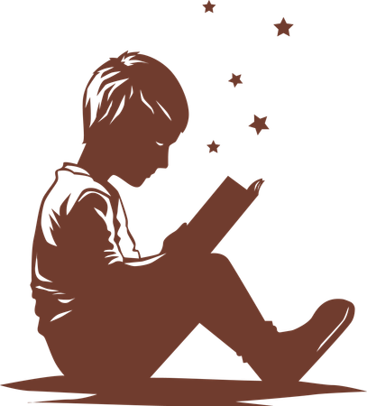 Imagination Shines as a Boy Reads Under Stars  Illustration