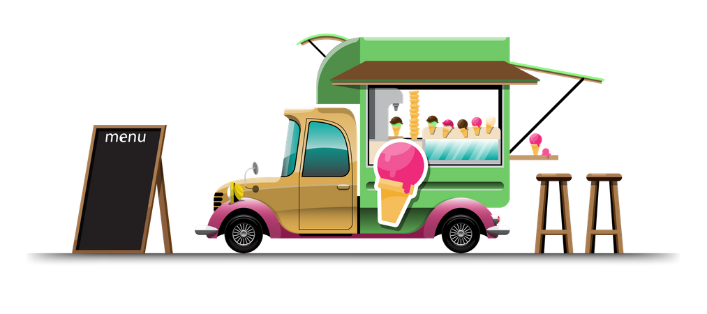 Imbisswagen mit Eis  Illustration