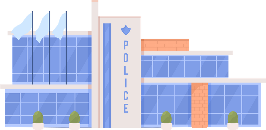 Immeuble de bureaux de police  Illustration