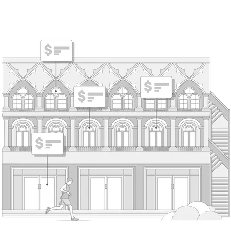 Immeuble immobilier en vente  Illustration