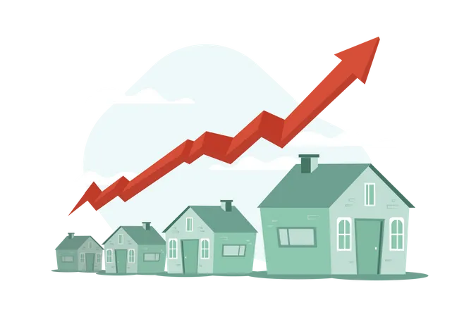 Wertsteigerung von Immobilien  Illustration