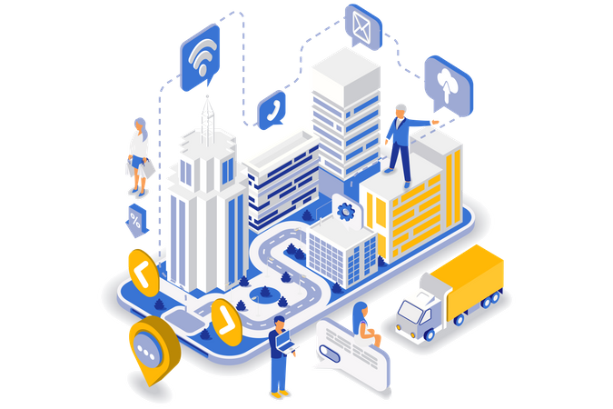 Immobilienmarktplatz  Illustration