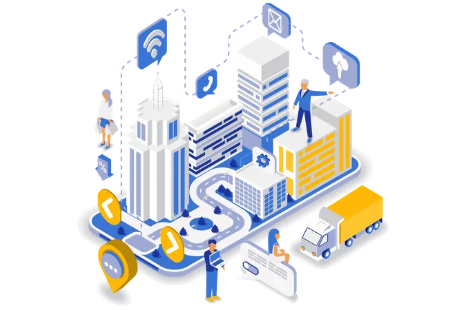 Immobilienmarktplatz  Illustration