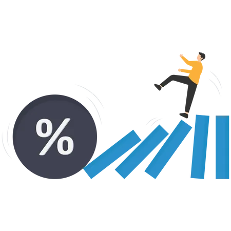 Les taux d’intérêt et le pourcentage d’inflation ont un impact sur l’économie  Illustration