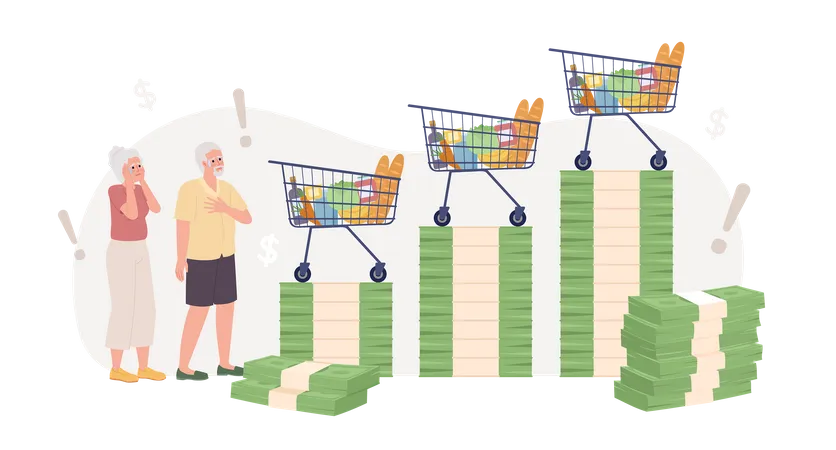 La inflación impacta en los precios de los comestibles  Ilustración