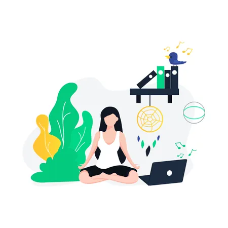 Impatto della meditazione sul lavoro  Illustration