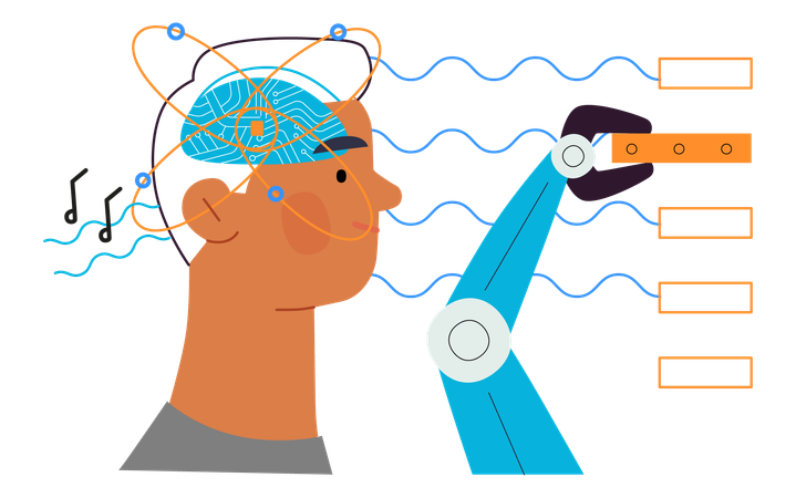 Implante cerebral de mejora neuronal  Ilustración