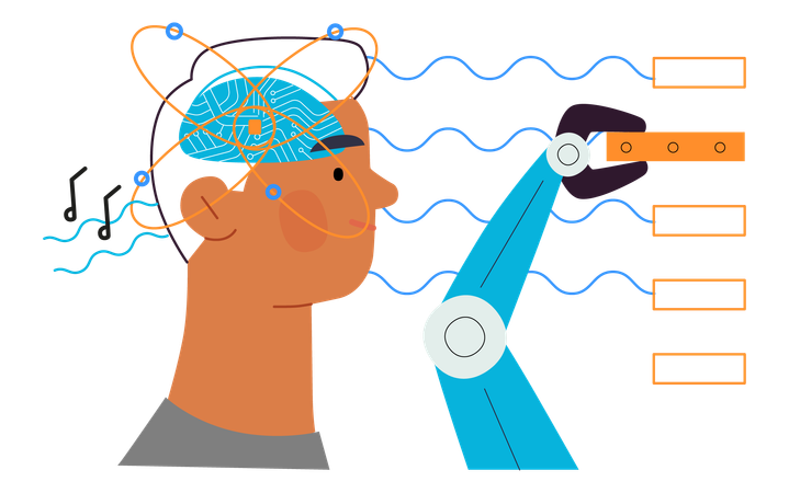 Implante cerebral de atualização neural  Ilustração