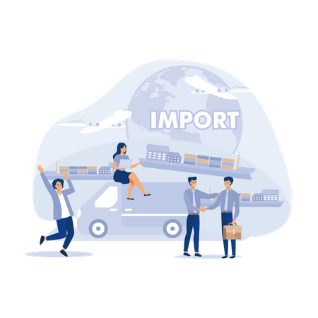 Import and export service  イラスト