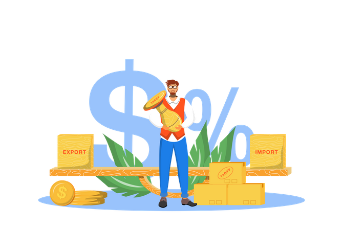 Import And Export Tariffs  Illustration