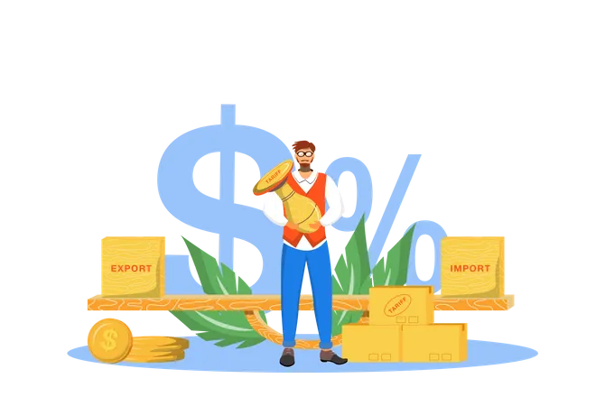 Import And Export Tariffs  Illustration