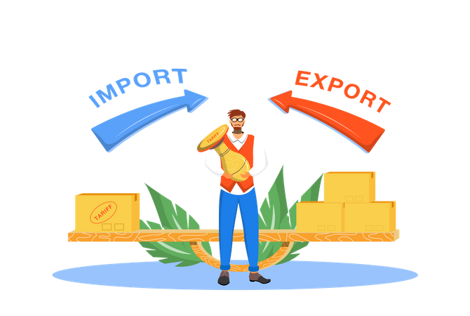 Import- und Exportsteuern  Illustration